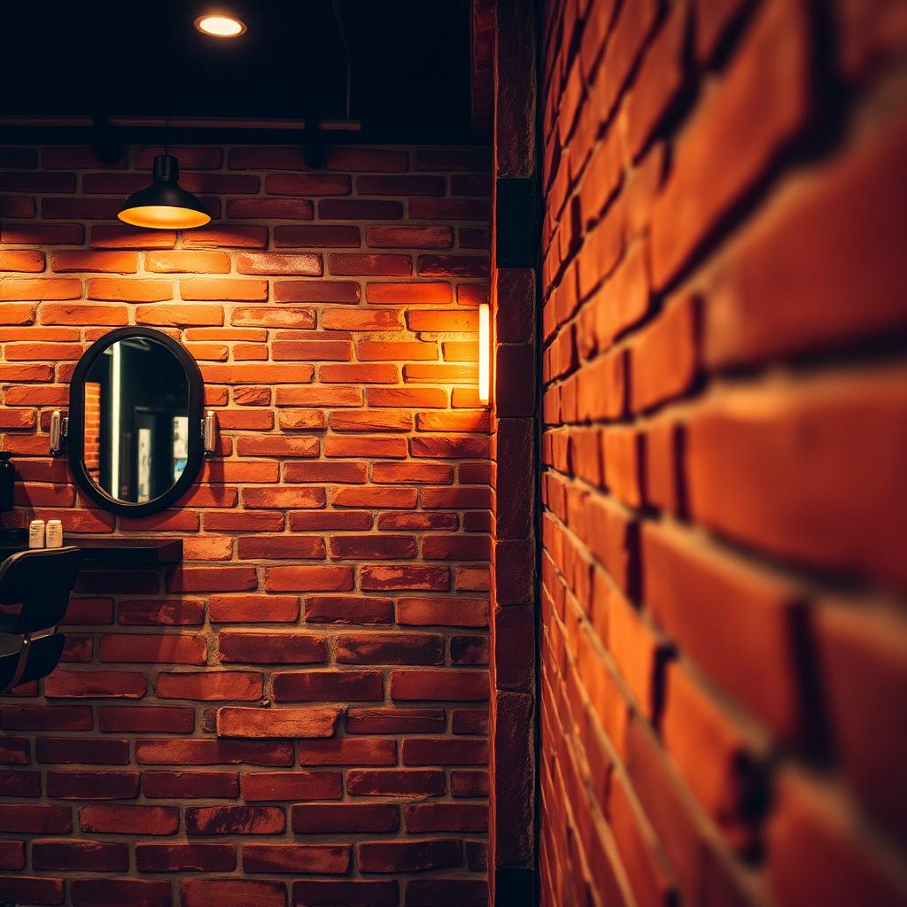 Mur en briques du salon